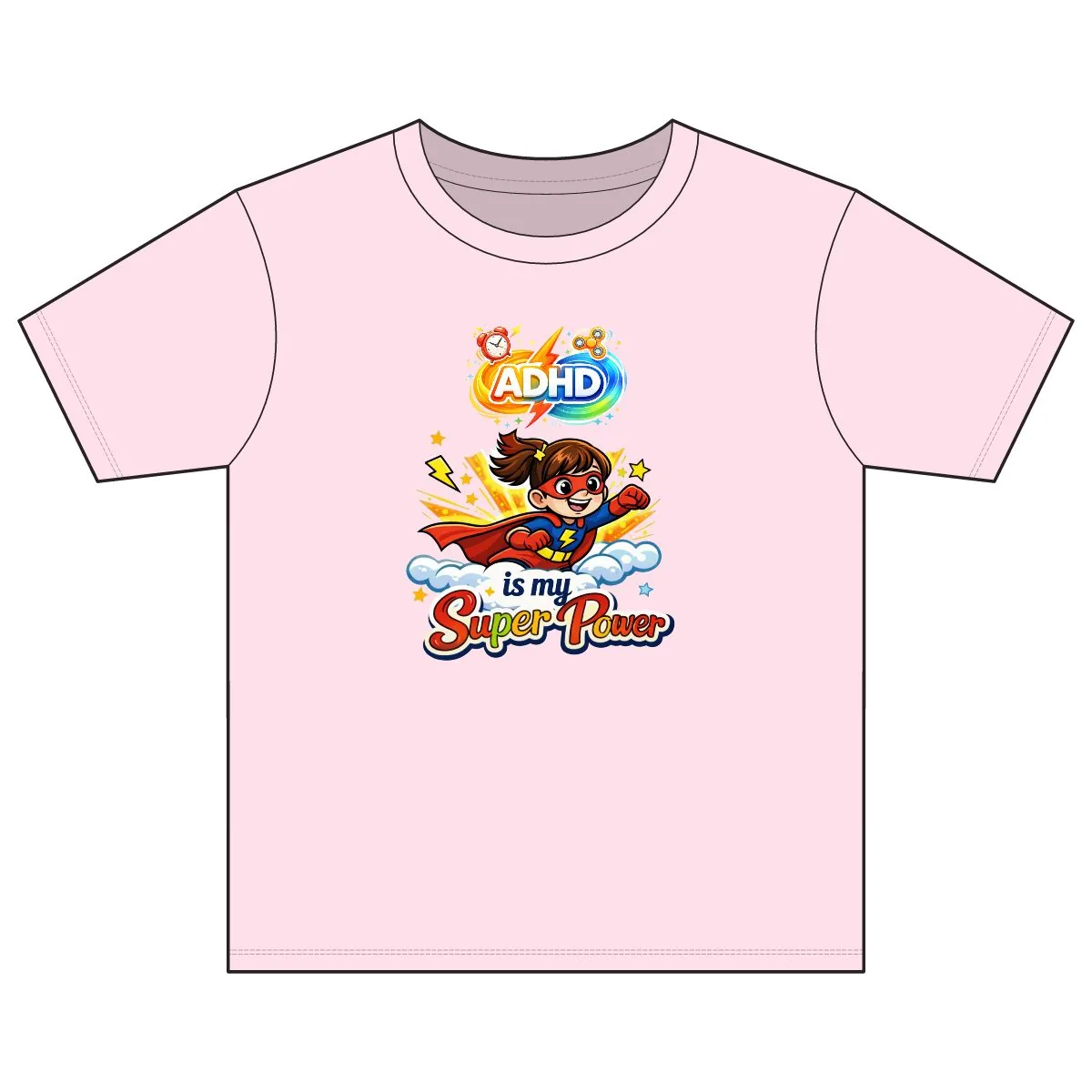 Girls Kids ADHD Is My Super Power T-Shirt